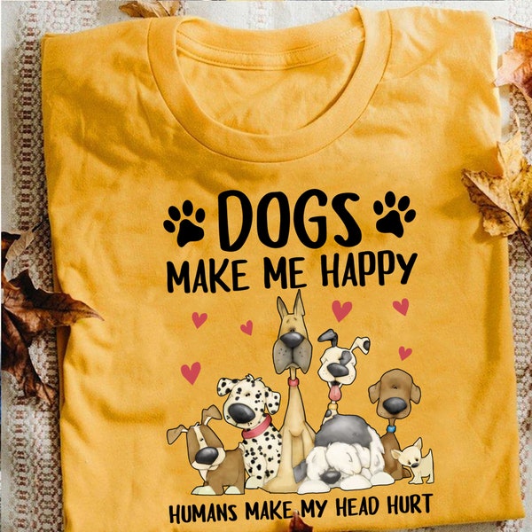 Dog lover - Dogs make me happy Humans make my head hurt - Funny Dog Lover T-Shirt - Funny Dog - Schnauzer Lovers - Mother's Day