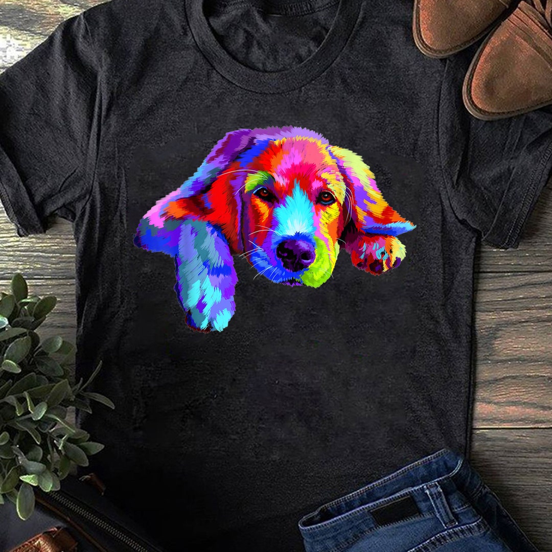 Golden Retriever Dog Watercolor Funny Face T-shirt- Funny Dog Shirt ...