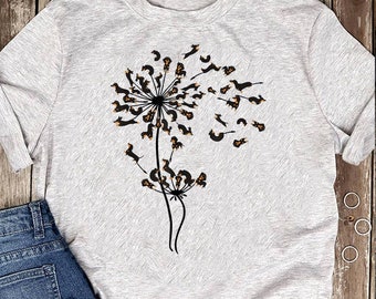 Dachshund Dandelion T-Shirt, Dachshund Shirt, Funny Gift for Dachshund Lover, Retro Vintage Dachshund, Dachshund Mom, Wiener Dog Shirt