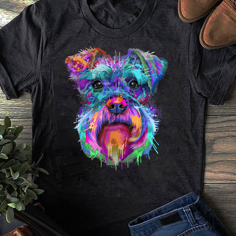 Schnauzer Splash Art Cute Schnauzer Owners Gifts T-shirt - Etsy