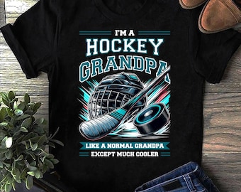 Grandpa Hockey Player Ice Hockey Field Hockey Grandfather Hockey T Shirt - Hockey Player Shirt, Hockey Team Shirt, Hockey Moms, Hockey Gifts