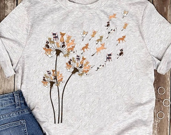 チワワの花とハエとタンポポのチワワの面白い犬好きのTシャツ - 犬好きへのギフト - 面白い犬 - チワワのお母さん - 母の日