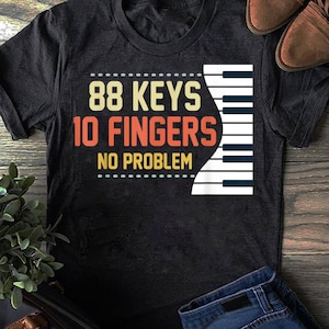 Kids Piano Keys Shirt Funny Musician Music 88 Keys T-Shirt - Pianist Gift, Piano Player, Piano Lover, Gifts For Piano Music Instrument Lover