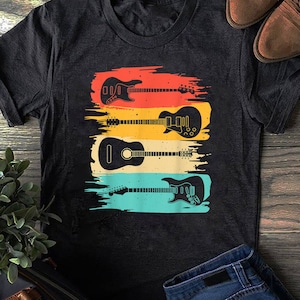 Vintage Guitar Gift For Men Women Music Band Guitarist Stuff - Funny Guitar Shirts, Guitar Player, Cool Music T-Shirt, Gift For Musician