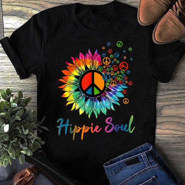 Gänseblümchen Peace Zeichen Hippie Soul Retro Hippie Blumen Liebhaber T-Shirt - Hippie Shirt, Hippie Soul Shirt, Friedenshemd, Friedensliebe, Hippie-Leben