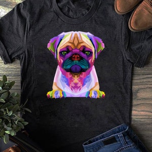 Colorful Pop Art Pug Shirt - Dog Lover Gift