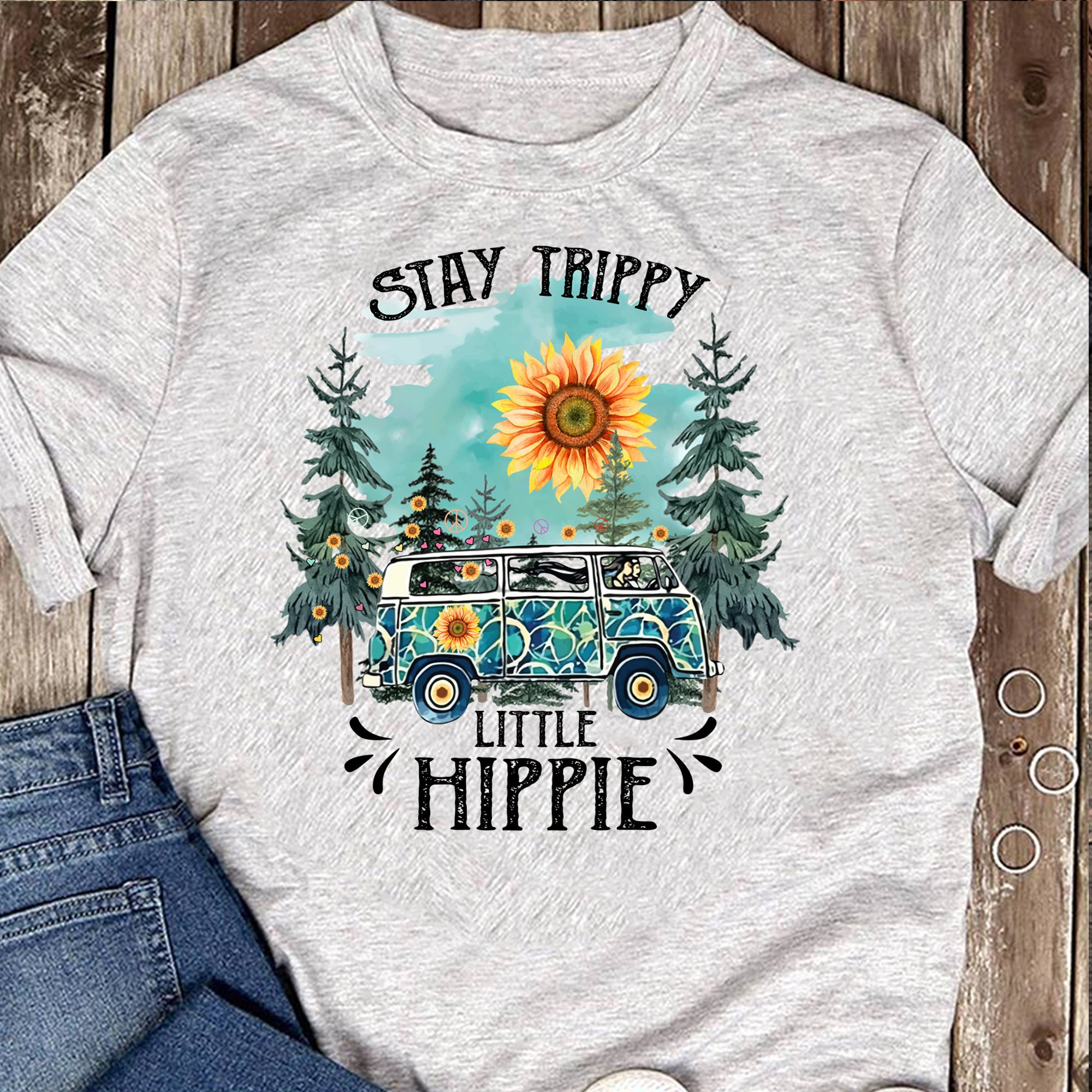 Stay Trippy Little Hippie Peace Sign Van Summer Fun Gift T-Shirt Stay Trippy Little Hippie Peace Sign Van Summer Fun Gift T-Shirt