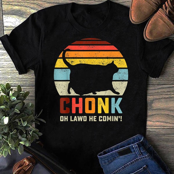 Chonk Cat Scale Meme Funny Retro Style Vintage Cats Memes T-Shirt - Gift for Cat Lovers - Funny Cat Shirt