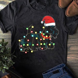 Christmas Lights Scottie Dog Lover Funny Xmas Gift T-Shirt - Gift for Dog Lovers - Funny Dog - Scottie Lovers - Mother&#39;s Day, Christmas Gift