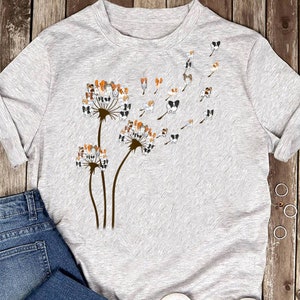 Flower Papillon Dogs Dandelion Animal Lovers For Men Women T-Shirt- Gift for Dog Lovers - Funny Dog - Papillon  Lovers - Mother&#39;s Day