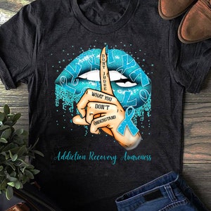 Addiction Recovery Awareness Shirt: Teal Ribbon Support Tee