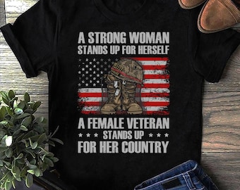 Female Veteran T-Shirt: Patriotic Military Mom Gift