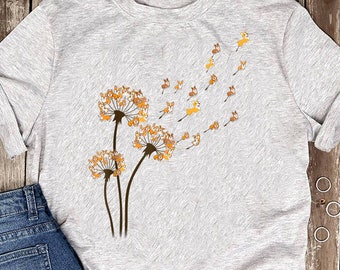 Corgi Flower Fly Dandelion Funny Dog Lover For Mom Men Kids T-Shirt - Cadeau pour les amoureux des chiens - Drôle de chien - Corgi Lovers - Fête des mères