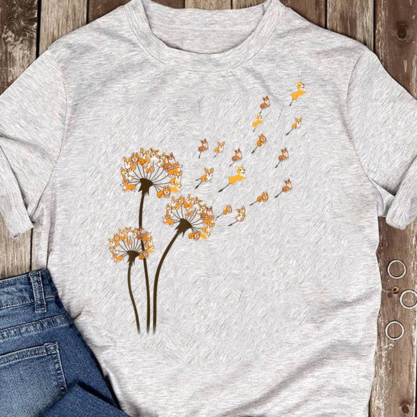 Corgi Botanist Flower T-Shirt main image 1