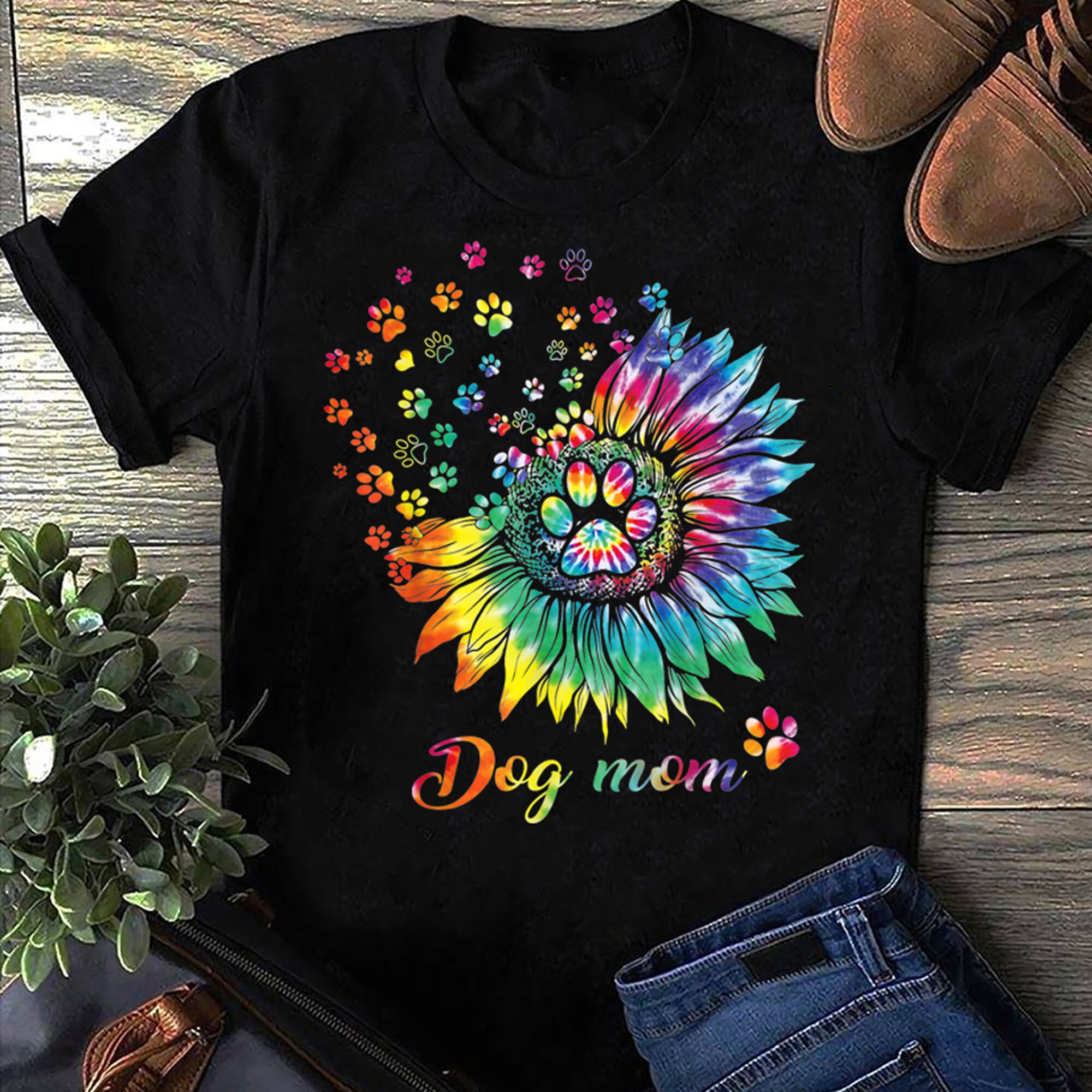 tie dye dog mom shirt