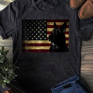 Black German Shepherd shirt American Flag 4th July GSD Dog T-Shirt - German Shepherd Dog, German Shepherd Dog Gift, German Shepherd Lover