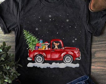 Christmas Chihuahua Dog T-Shirt: Funny Red Truck Design