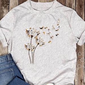 Dandelions Beagle Dog T-Shirt - Flower Women T-Shirt - Beagle Dog, Beagle Dog Gift, Beagle Lover