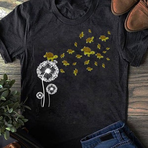 Turtle Dandelion Funny Animal Lovers Tees Men Women T-Shirt - Gift for Turtle Lovers - Funny Turtle - Turtle Lovers - Mother&#39;s Day