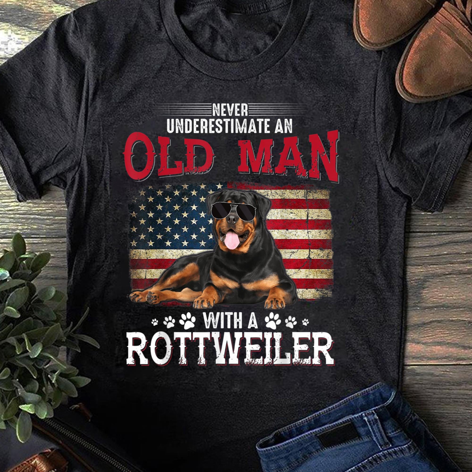 Never Underestimate An Old Man With A Rottweiler Costume, Gift for Dog Lovers - Funny Dog - Rottweiler Lovers - Mother's Day