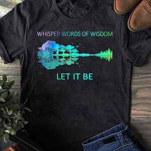 Watercolor Tree Sky There Will Be an Answer Let-It Be Guitar  - Funny Guitar Shirts, Guitar Player, Cool Music T-Shirt, Gift For Musician