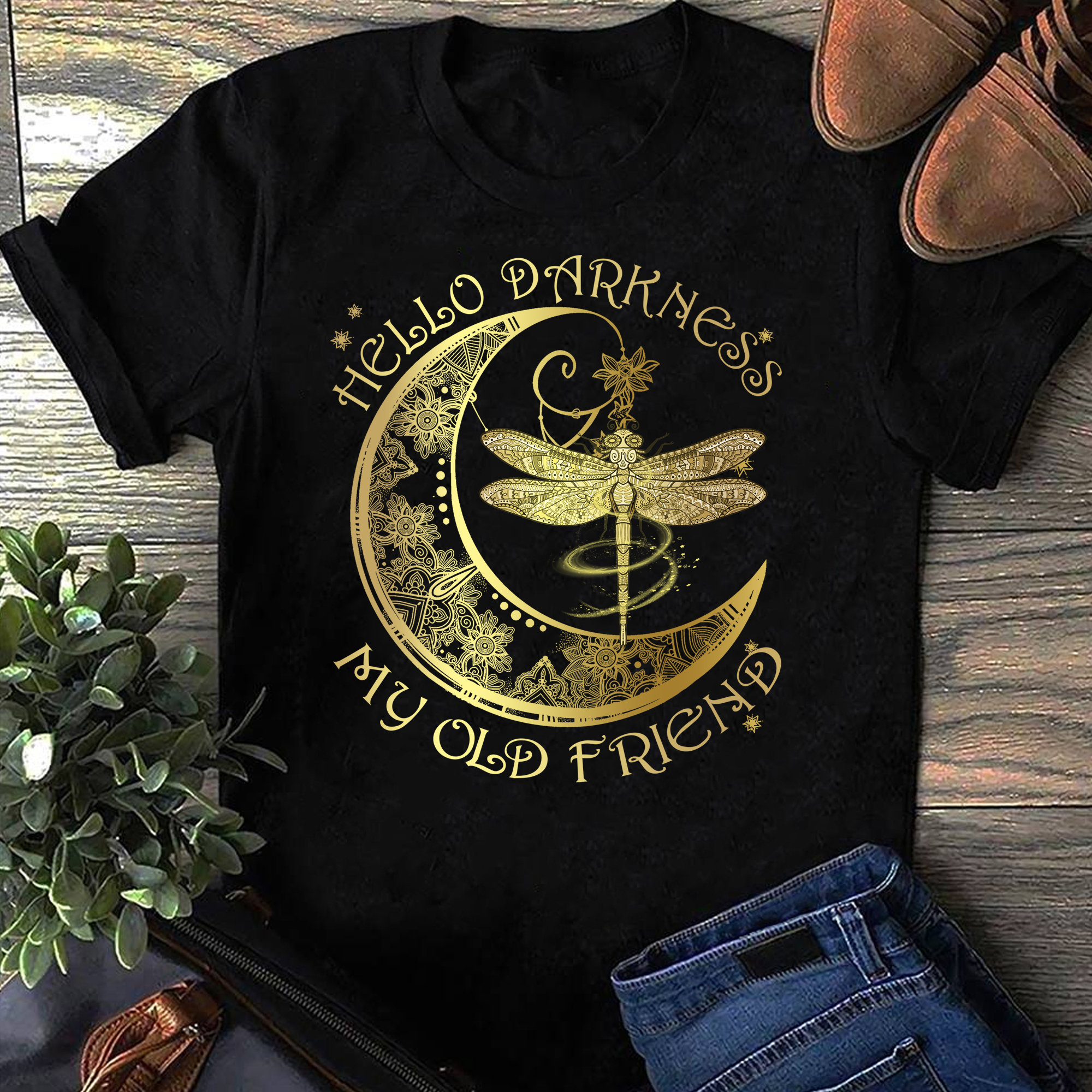 Hello Darkness My Old Friend Hippie T-Shirt Gift Hello Darkness My Old Friend Hippie T-Shirt Gift