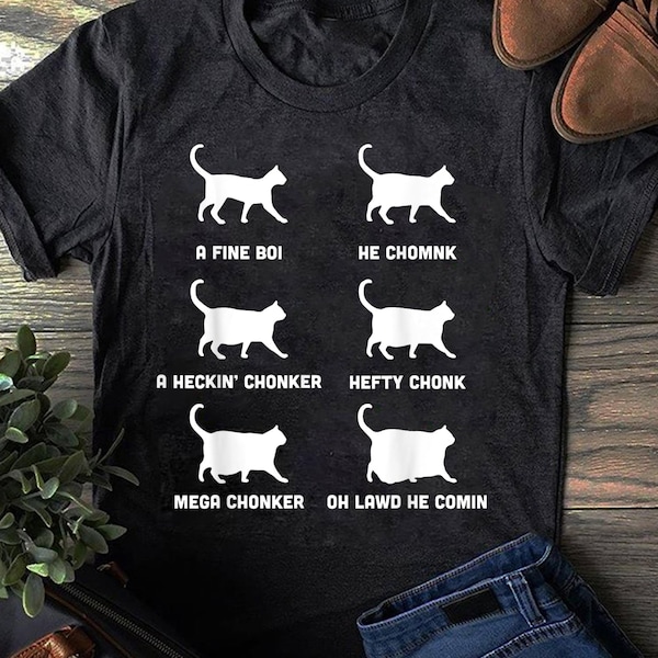 Funny Cats Meme, Chonk Cat Chart T-Shirt - Cat Lover Gift, Funny Cat Shirt, Summer Shirt, Cool Cat, Cat Shirt