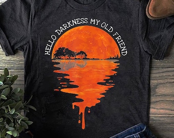 Hello Darkness My Old Friend Hippie T-Shirt - Hippie Shirt, Hippie Soul Shirt, Peace Shirt, Hippie.