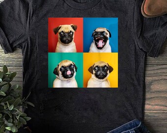 Pug Puppy Portrait Photos Carlino for Dog, Pug Mama, Funny Pug Shirt, Dog Mom, Pug, Gift for Her, Dog Lover Shirt, Shirt, Pug Shirt,Dog Mama