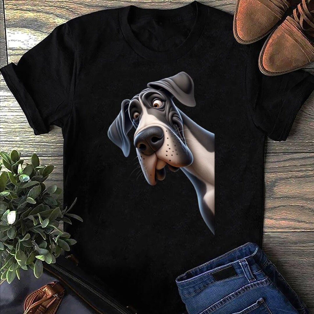 Goofy Giant Adorable Large Gentle Dog Lover Great Dane T Shirt