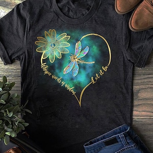 Let It Be Hippie Peace Flower Tshirt Let It Be Hippie Peace Flower Tshirt