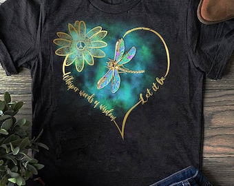 Hippie Bee Let It Be T-Shirt Peace Bee Shirt Hippie Bee Let It Be T-Shirt Peace Bee Shirt