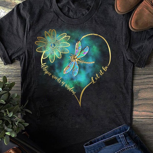 Whisper words of wisdom let peace signal let it be T-Shirt - Hippie Shirt, Hippie Soul Shirt, Peace Shirt, Hippie.