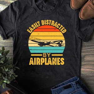 Easily Distracted By Airplanes Pilot Gifts Funny Aviation Alphabet Flying Pilot, Gifts for Pilot Shirt, Airline Pilot , Flying Planes Tee
