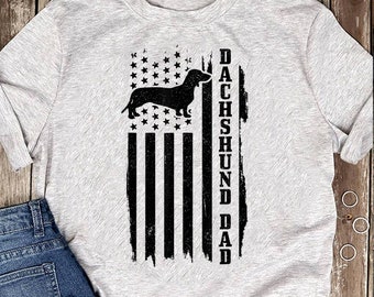 Dachshund Dad Vintage American Flag Patriotic Weiner Dog - Presente para amantes de cães - Cachorro engraçado - Mãe Dachshund - Amantes de Dachshund - Dia das Mães