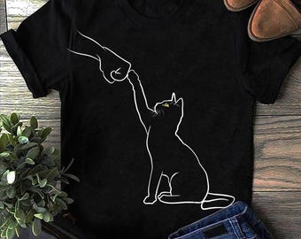 Cute Cat Fist Bump Cat Lover Cat T Shirt - Gift for Cat Lovers - Funny Cat Shirt - Cat Shirt For Women - Cat Shirt