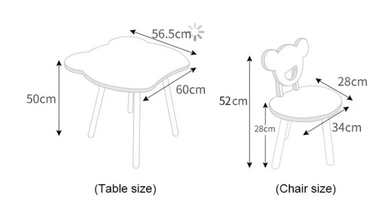 Childrens table desk and chair Grey/ baby room table and Etsy
