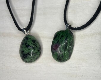 Ruby Necklace Ruby Zoisite Pendant Healing Crystal Necklace - Etsy