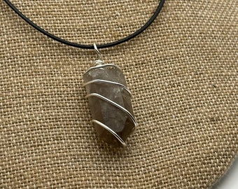 Wire Wrapped Smokey Quartz Necklace
