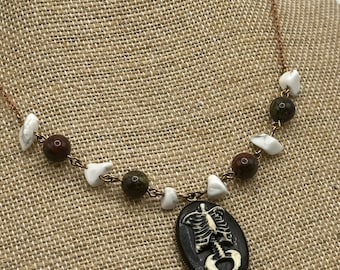 Skeleton Crystal Necklace