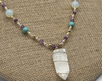 Selenite Mermaid Adjustable Choker