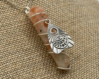 Planchette Wire Wrapped Sunstone