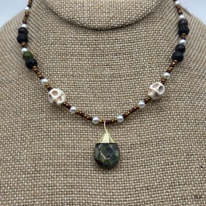 Skull Dragon Blood Jasper Choker