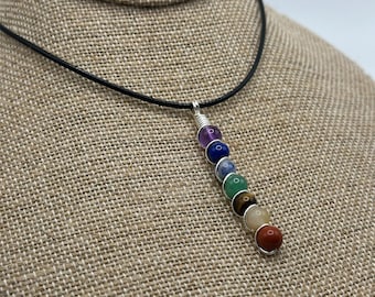 Wire Wrapped Crystal Chakra Necklace