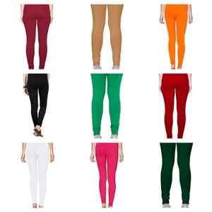 Buy ATLANS CLOTHS Pink and White Churidar Leggings for Active
