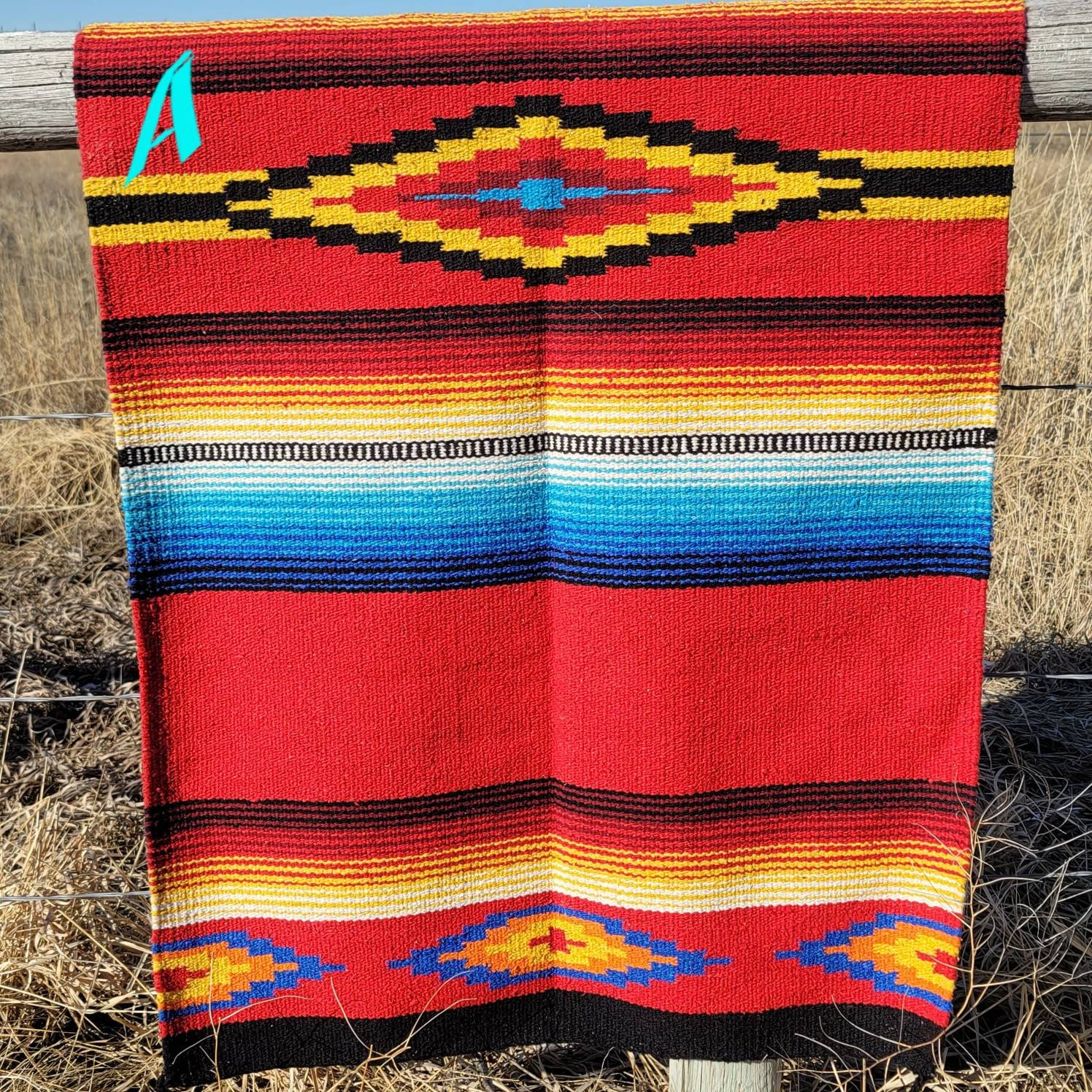 Southwestern Aztec Decor Rug Saltillo Hawkeye Textile Wall Hanging Mexico 38x17 Southwestern Area Rug|aztec Print Living Room Rugs|authentic  main image 2