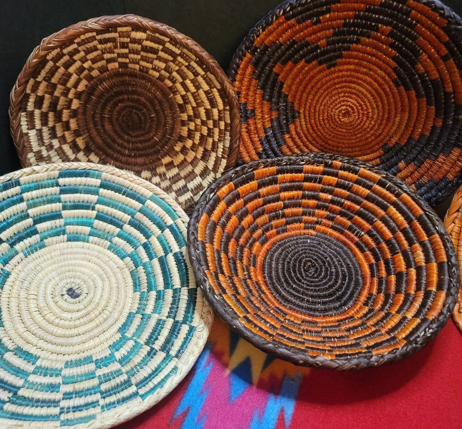 Southwestern Wall Decor- Unique Colors 7"-9" Baskets