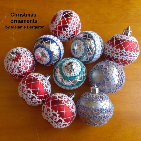 Tatting pattern -  Three Christmas Ornaments - Instant digital download