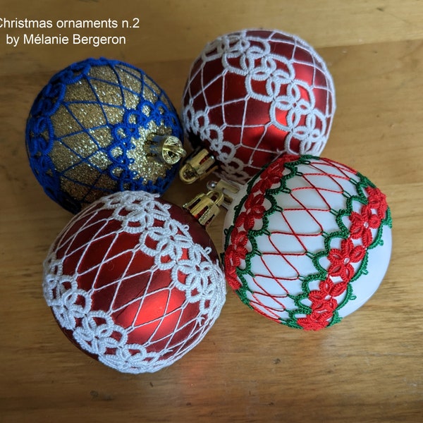 Tatting pattern - Two Christmas Ornaments - Instant digital download