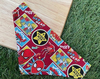 Spider man Themed Pet Bandanas in Red